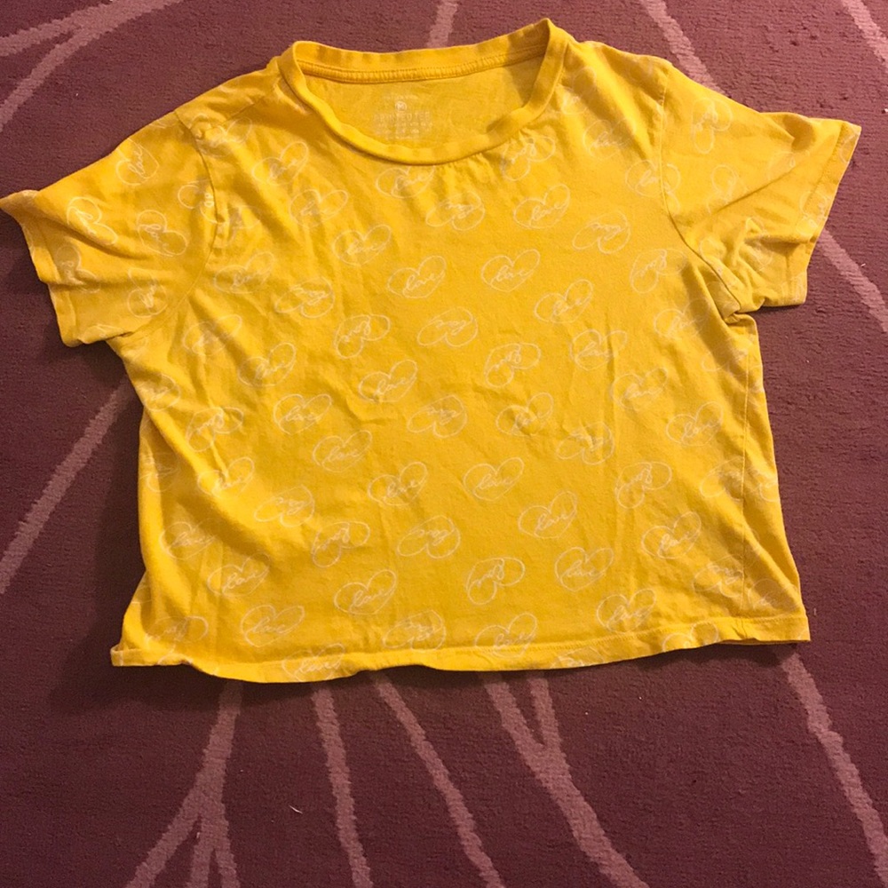 Yellow with white hearts